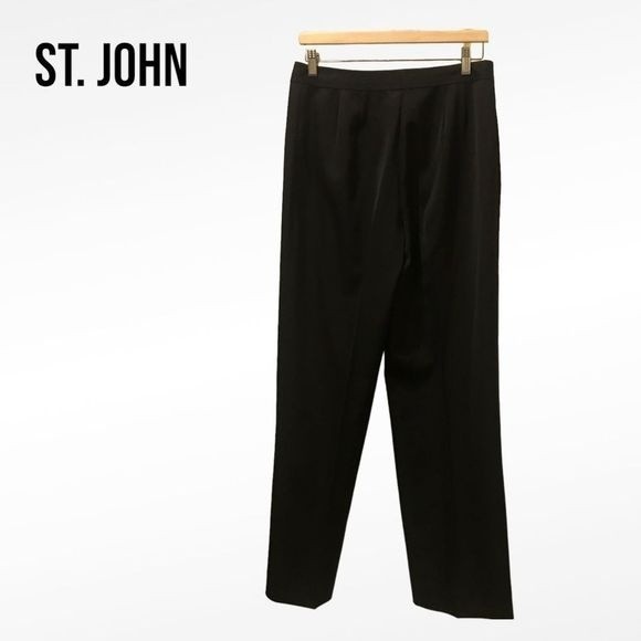 ST. JOHN Collection Dress Pants Black Virgin Wool Size 8 - Picture 6 of 8